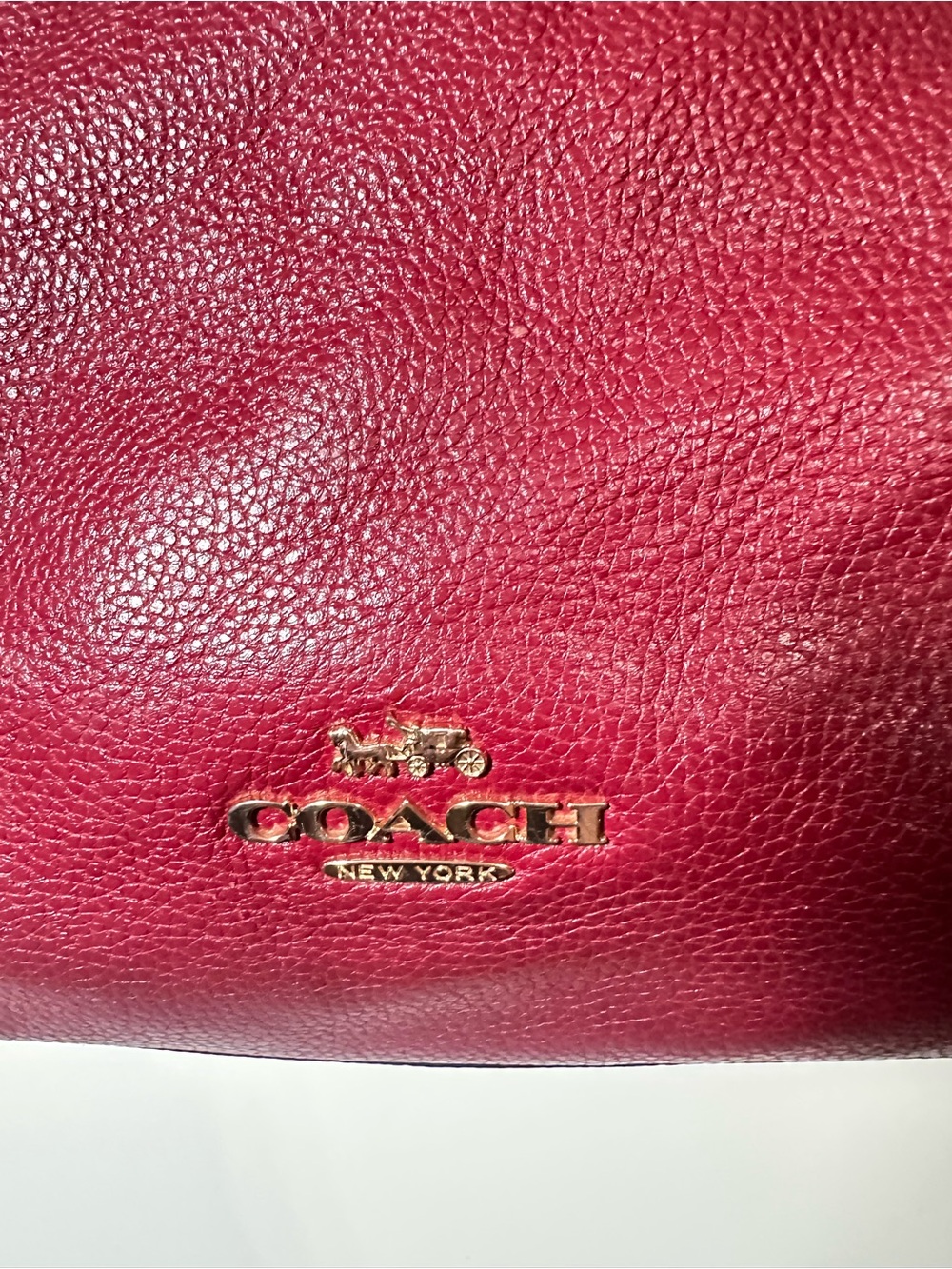 Coach Marlon Hobo Bag Refined Pebble Leather Burgundy Gold F79994 - Picture 2 of 9